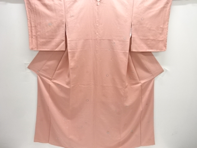 未使用品　浅井青仁作　花丸文様一つ紋小紋着物